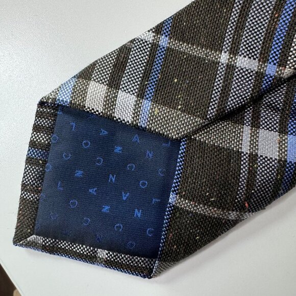 COLE HAAS brown plaid 100% silk neck tie - Picture 3 of 6